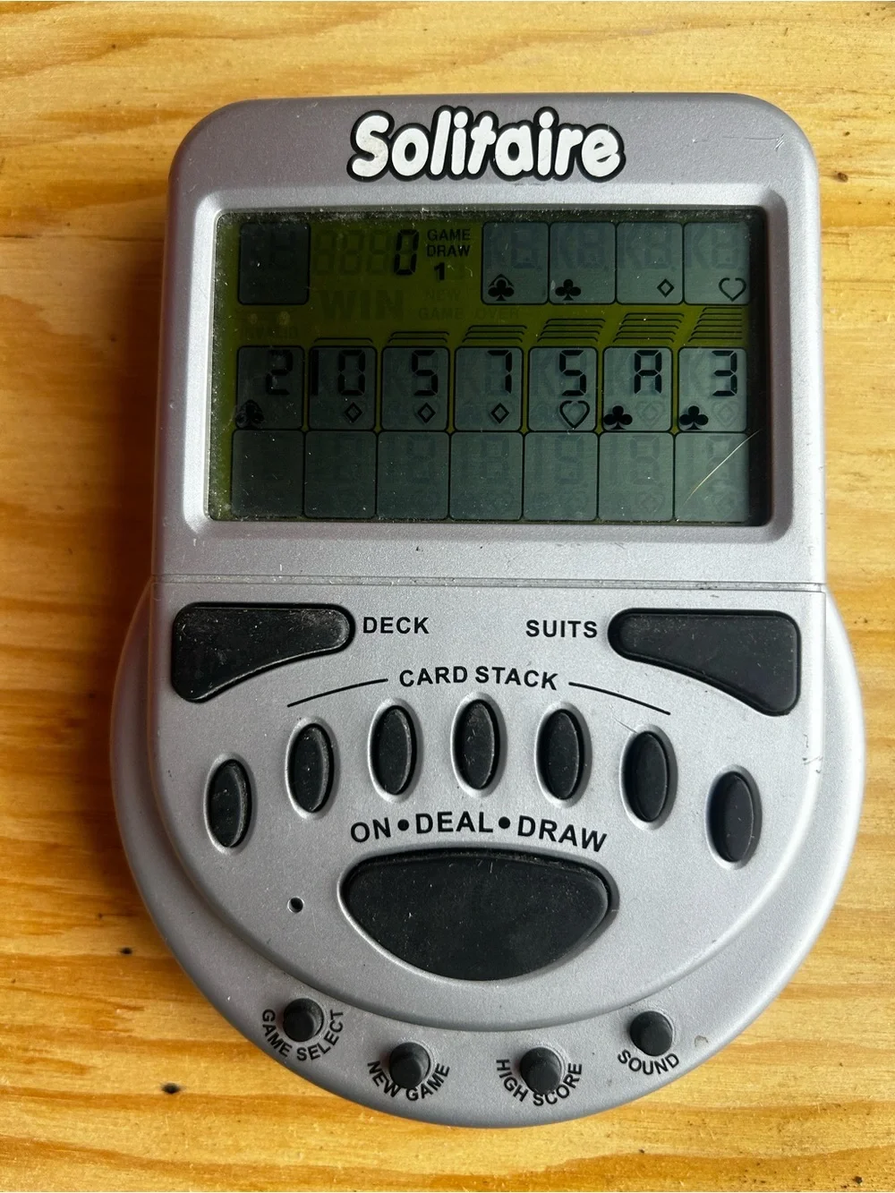 Solitaire Portable Electronic Game - Silver with Black Buttons